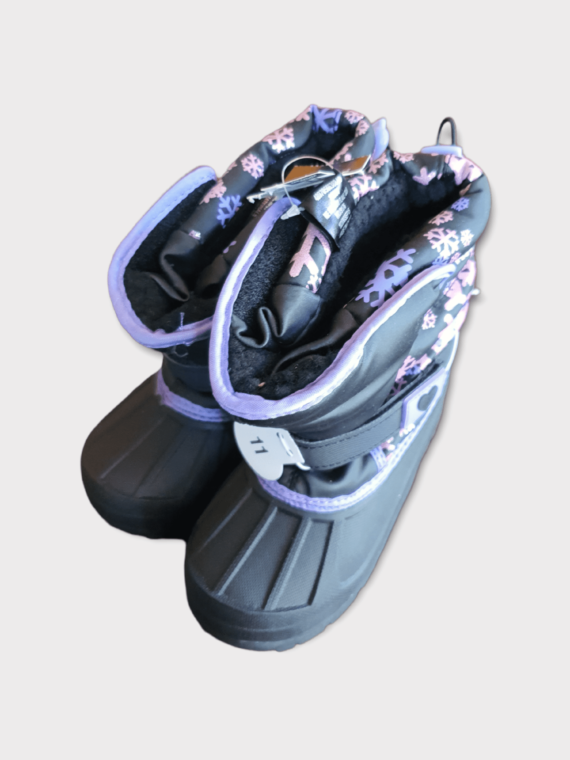 Athletech Snow Boot for Little Girl Black/Pink/Purple